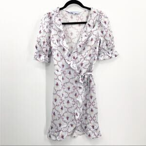 Hill House Nima Dress in Cabernet Trellis Floral Silk Extra Small